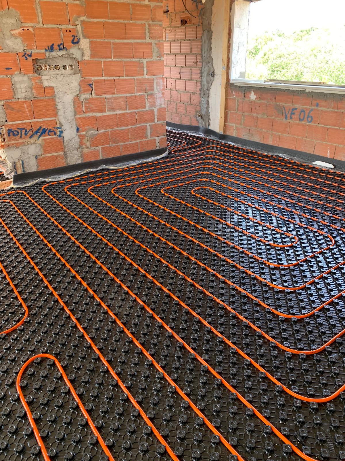 Instalação de piso radiante